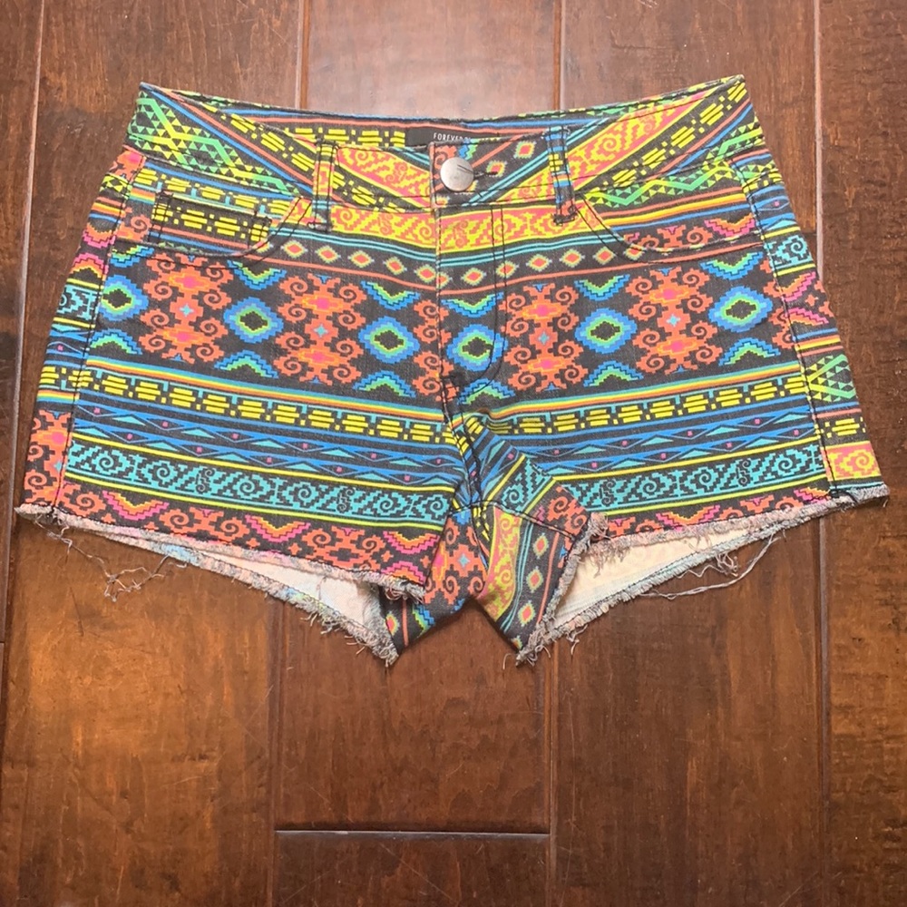 EUC Forever 21 Colorful Jean Shorts